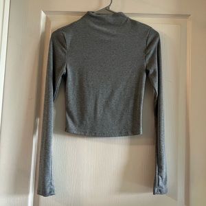 Gray long sleeve and high neck top